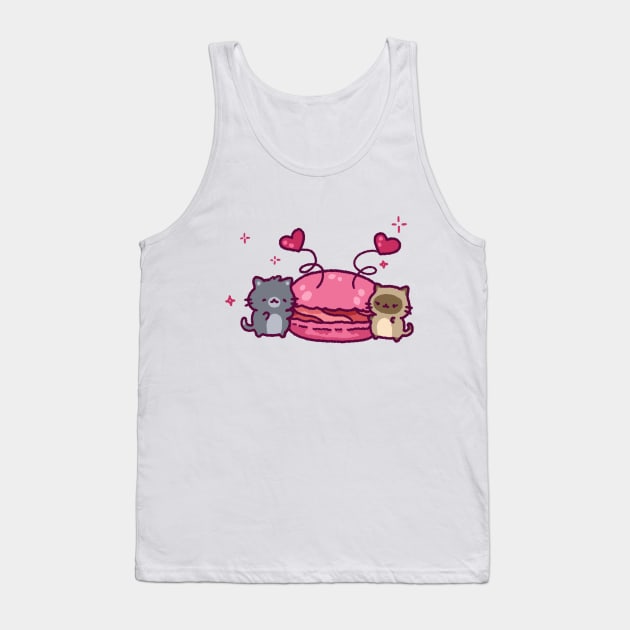 Cats and a giant pink macaron Tank Top by GeraldineDraws